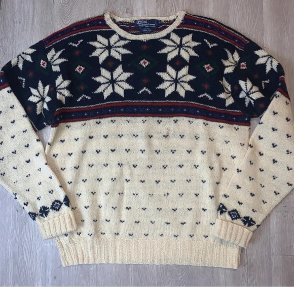 Polo Ralph Lauren Sweaters - Polo Ralph Lauren Vintage Hand Knitted Wool Sweater